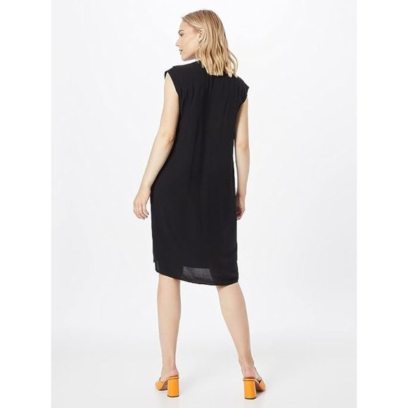 Jones New York Womens Shift Mini Dress Split V Neck Cap Sleeve Black Size 4 - Picture 2 of 9